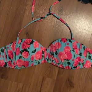 H&M Floral Bikini Top with Removable Halter Strap